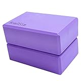 HomDSim Set von 2 Yoga Blocks Eva-Schaum Bricks bietet Stabilität Balance und Unterstützung verbessern Kraft – 9 x 6 x 3 inches, violett