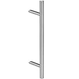 Gedotec Haustürbeschlag Edelstahl Türbeschlag Rund Stoßgriff gekröpft 45° - Modell H8010 | Lange 600 mm | Lochabstand 400 mm | Stangen Ø 30 mm | 1 Stück Haustürgriff mit Befestigungsmaterial