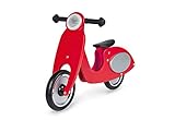Pinolino Laufrad Vespa Wanda, Laufrad Holz, unplattbare Bereifung, Sattel 3-fach höhenverstellbar, für Kinder von 3 – 5 Jahren, rot