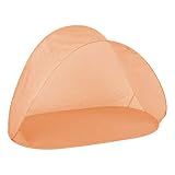 INDA-Exclusiv Pop Up Strandmuschel Wurfzelt Camping Windschutz Outdoor Sonnenschutz Zelt inkl. Tasche orange H97xB150xT80cm