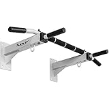 Movit® Profi Klimmzugstange zur Wandmontage, bis 350 kg, 4X rutschfeste Griffe + XXL Softgrip, 2X Ösen für Zubehör, schadstoffgeprüft, Weiß, Türreck Reckstange Pull up bar