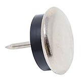 Adsamm® | 16 x Metallgleiter mit Puffer und Nagel | Ø 25 mm | Silber | rund | Möbelgleiter mit Stift in Premium-Qualität von Adsamm®