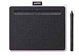 Wacom Intuos S Stifttablett mit Bluetooth, kabelloses Grafiktablett zum Malen, Skizzieren und Retuschieren von Fotos mit 5 Kreativ-Software-Downloads, Himbeere – ideal für Home-Office und E-Learning