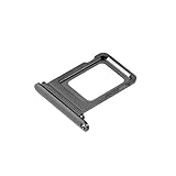 jbTec Dual SIM-Tray Karten-Halter passend für Apple iPhone 12 Pro/Pro Max - Slot Schlitten Card Kartenhalter Karte Rahmen Simkarten Holder Fach, Farbe:Grau