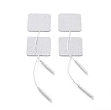 Promed Gewebe-Elektrode 40 x 40 mm, 4 Stück, selbstklebende Tens Elektroden mit 2mm-Stecker-Anschluss für TENS/EMS Geräte, wiederverwendbar