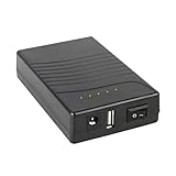 TalentCell Powerbank, externer Akku, Lithium-Ionen-Akku, wiederaufladbar, 36 W, 12,V/3.000 mAh, Doppelausgang à 12 V/5 V, mit Ladegerät, für LED-Leuchtstreifen, CCTV-Kameras, etc, Schwarz