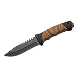 Herbertz, Gürtelmesser, Outdoormesser, Klinge: 11.7 cm, 585412, Stahl AISI 420, schwarz beschichtet, Kunststoff-/Gummigriff, Kunststoff-Köcherscheide mit Clip