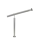 AUFUN Edelstahl Eingangsgeländer Handlauf Geländer für Treppen Wandhandlauf Treppengeländer Winkel Einstellbar für Drinnen und Draußen Treppenhaus 80 x 90 cm (L x H)