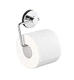 WENKO Vacuum-Loc® Wand Toilettenpapierhalter Milazzo, Halter für Toilettenpapier in Badezimmer und WC, verchromtes Metall, 13,5 x 17,5 x 16 cm