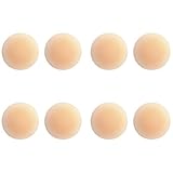 Gmumu Ultra Dünne Damen Nippel Covers Wiederverwendbar und Selbstklebende Nippel Abdeckungen aus Silikon Aufkleber Nippelabdeckungen - Rund, 4 Paar, 7cm