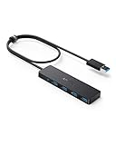 Anker Schlanker und leistungsstarker 4-Port USB 3.0 Datenhub mit verlängertem 60cm Kabel, für MacBook, Pro/Mini, iMac, Surface Pro, XPS, Notebook PC, USB Flash Drives, Mobile HDD und mehr