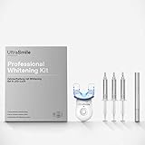 UltraSmile professionelle Zahnaufhellung ohne Peroxid Whitening Set für Zuhause I Bleaching Set LED auf Zahnarztniveau I Zahnbleichung Set mit Schiene und 3x5ml weiße zähne Gel plus Zahnweiss Pen