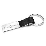 polar-effekt Schlüsselanhänger mit Gravur aus Kunstleder und Metall - Deutsche Herstellung - personalisiertes Geschenk - inkl. Geschenketui - schlicht und edel - für Jeden geeignet