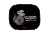 Mr. & Mrs. Panda Auto, Geschenk, Auto Sonnenschutz Stinktier Blumenmaedchen mit Spruch - Farbe Schwarz