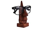 IndiaBigShop Brillenhalter Holz Brillen Spec Stand Halter mit Nase Form Design Display Stand Home Decor 15,24 cm