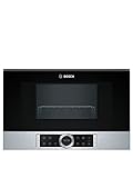 Bosch BEL634GS1 Serie 8 Einbau-Mikrowelle / 900 W / 21 L / Türanschlag Links / Edelstahl / 10 voreingestellte Automatikprogramme / Grill-Funktion