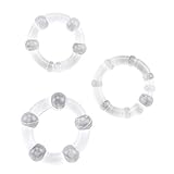Male Cook Ring， 3pcs / Set Transparente Perlen-Verschluss Fein Ring Penis-ring Cook Bondage Männlich Verzögerte Ringe
