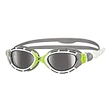 Zoggs Schwimmbrille Predator Flex Titanium, Grey/Green/Mirror, onesize, 335848