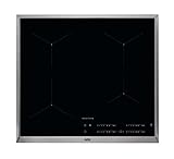 AEG IKB64431XB Autarkes Kochfeld / Herdplatte mit Touchscreen, Topferkennung & Hob²Hood-Funktion / Induktionskochplatte / 4 Kochzonen / Edelstahlrahmen / 60 cm