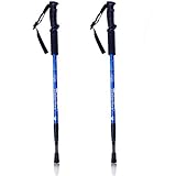 Walking Stöcke Teleskop Wanderstöcke verstellbar 65-135cm, hochwertige Qualität, Superleicht, stoßgedämpft Nordic Walking Stöcke für Herren & Damen, Farbwahl (Blau)