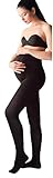 Giulia Damen umstands-mode-strumpfhose blickdicht baumwolle schwarz Mama Cotton 200 S