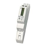 B+G E-Tech DRS155D - LCD digitaler Wechselstromzähler Stromzähler Wattmeter 5(50) A für Hutschiene mit S0 Schnittstelle 1000imp./kWh