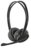 Trust Maura USB Headset mit Mikrofon, Kopfhörer für PC/Laptop mit Mikro, 2.5 m Kabel, für Office, Homeoffice, Chat, Business, Skype, Teams, Videokonferenz, Zoom
