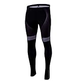 CHRISSON Essential 3XL Grau Laufhose Lang für Herren, ultraleichte und schnelltrocknende Sporthose, Lauf Tights für Männer, Kompressionshose für Jogging, Training, Fitness und Radfahren