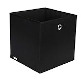Homfa 18 Stück Aufbewahrungsbox Stoff Set Faltbox Aufbewahrungskorb Regalbox Regalkörbe Ordnungsbox Stoffbox Kiste Aufbewahrung für Kallax Schrank Ordnungssystem schwarz 30x30x30cm