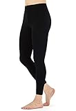 FALARY Leggings Damen Lang Knöchellang Blickdichte Leggins Yoga Tights Viele Größen Schwarz L