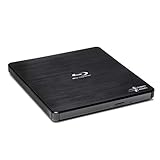 Hitachi-LG BP55EB40 Externer 6-fach Ultra Portable Slim Blu-ray Brenner unterstützt alle gängigen Blu-ray, DVD und CD Formate (BD-R BDXL DVD-RW CD-RW), USB 2.0, TV-Anschluss, Windows 10, Schwarz