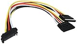 Goobay 95114 PC Y Stromkabel / Stromadapter / SATA Splitter; SATA 1x Buchse zu 2x Stecker 2x SATA-Standard Stecker  SATA Standard Buchse