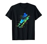 Cooler bunter Eishockey Spieler mit Eishockey Schläger T-Shirt