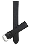 Bandini 16mm Doppelte Extra Lange (XXL) Uhrenarmband, Lederarmband Ersatzband für Damen - Schwarz - Gepolstert - Büffelmuster