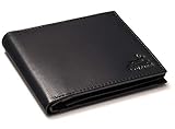Fa.Volmer ® Herren Ledergeldbörse aus echtem Leder Querformat #VO11 (Typ1 Schwarz)