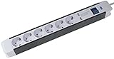 as - Schwabe 6-fach Überspannungs-Steckdosenleiste mit 2 USB Ports, Schalter und erhöhtem Berührungsschutz, 1,5 m Kabel, Schuko-Stecker, 1 Stück, weiß, 18212