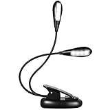 Leselampe Buch Klemme, TOPELEK Buchlampe mit 8 LEDs, 5-Stufe Helligkeit, LED Klemmleuchte, USB Wiederaufladbar, 360° Flexibel Schwanenhals, USB-Kabel für Nacht Lesen, Notenständer, Büro