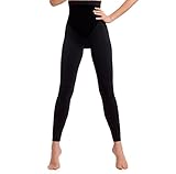 ENVIE Damen Shapewear Leggings Hoch Tailliert Body Figurformend, Black, S, Made in Italy