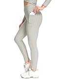 SHAPERIN Anti-Cellulite Kompressionshose Damen Yoga Sport leggings mit Tasche Hohe Taille Jogginghose Honeycomb geraffte Leggins für Training Butt Lift Fitness Hose Sport Tights(Grau,M)