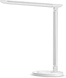 TaoTronics Schreibtischlampe LED 12W Büro Tischleuchte 5 Farb und 7 Helligkeitsstufen dimmbar Memory-Funktion USB-Anschluss für Aufladung des Smartphones Tischlampe Augenschutz Touchfeldbedienung