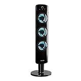 Klarstein Skyscraper Tri-Air - Standventilator, Ventilator, Turmventilator, Säulenventilator, 40 Watt, 3 Windstufen, Oszillation, 630 m³/h, 59 dB leise, Timer, Fernbedienung, schwarz