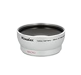 Impulsfoto 0.5X Minadax Weitwinkel Vorsatz mit Makrolinse kompatibel mit Panasonic Lumix DMC-FZ50, DMC-FZ30, Leica V-LUX 1 - in Silber