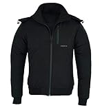 RIDEX Softshell RS401 Winddichte Sportbekleidung Abnehmbare Kapuze Motorrad Schutzjacke Gr. L, Schwarz