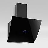 Klarstein Annabelle - Dunstabzugshaube Kopffreihaube, Wandabzugshaube, Abluft/Umluft, 650 m³/h Abluftleistung, 230 Watt, LED-Kochflächenbeleuchtung, Edelstahl, Touch-Armatur, 60 cm, schwarz