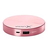 XLayer Powerbank PLUS Fashion 6.000mAh, Externer Akku für Smartphone und Tablet, Powerbank rund, flaches Design, Rose Gold