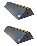 SNS SAFETY LTD Stahl-Radstopper, mit geringer Bauhöhe für Parkplätze und Garagen, 42x16x7 cm (2er Pack)