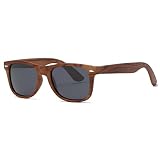 kimorn Polarisierte Sonnenbrille Klassische Unisex Horn Umrandet 80's Retro Eyewear AE0300 (Imitation wood grain, 52)