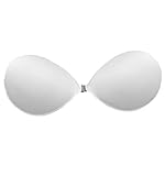 ALZORA Push Up Klebe BH selbstklebend trägerlos bügellos für Rückenfrei Farbwahl für Hochzeit etc, 10479 (Cup B, Weiss)