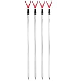 ARAPAIMA FISHING EQUIPMENT Rutenhalter Rutenständer Angelzubehör Set 4 Stück Angel Teleskop Auflagen mit Schnurlaufkerbe - 4X rot