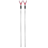 ARAPAIMA FISHING EQUIPMENT Rutenhalter Rutenständer Angelzubehör Set 2 Stück Angel Teleskop Auflagen mit Schnurlaufkerbe - 2X rot
